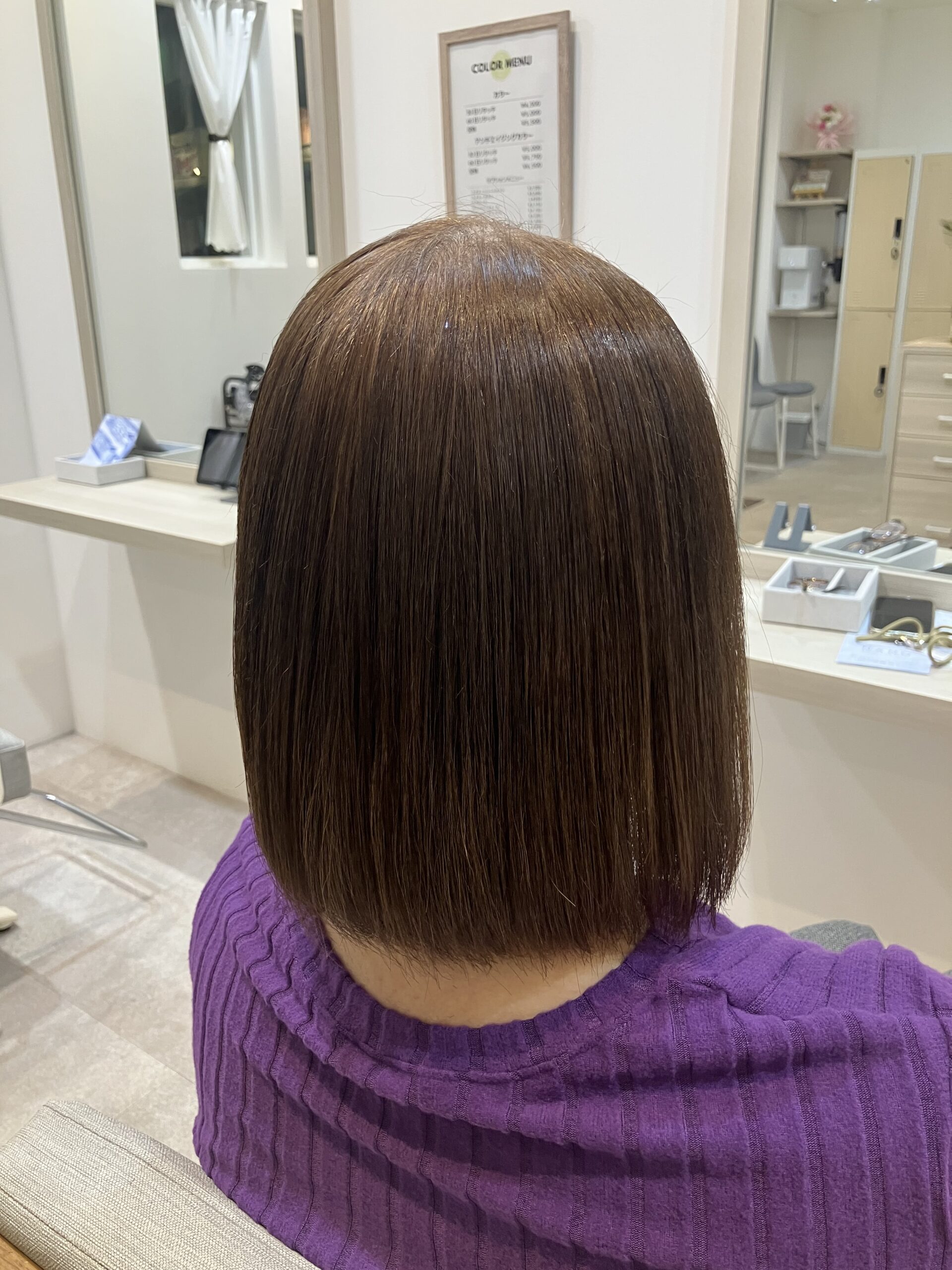 縮毛矯正リピート 狭山市柏原美容室warawa(わらわ)