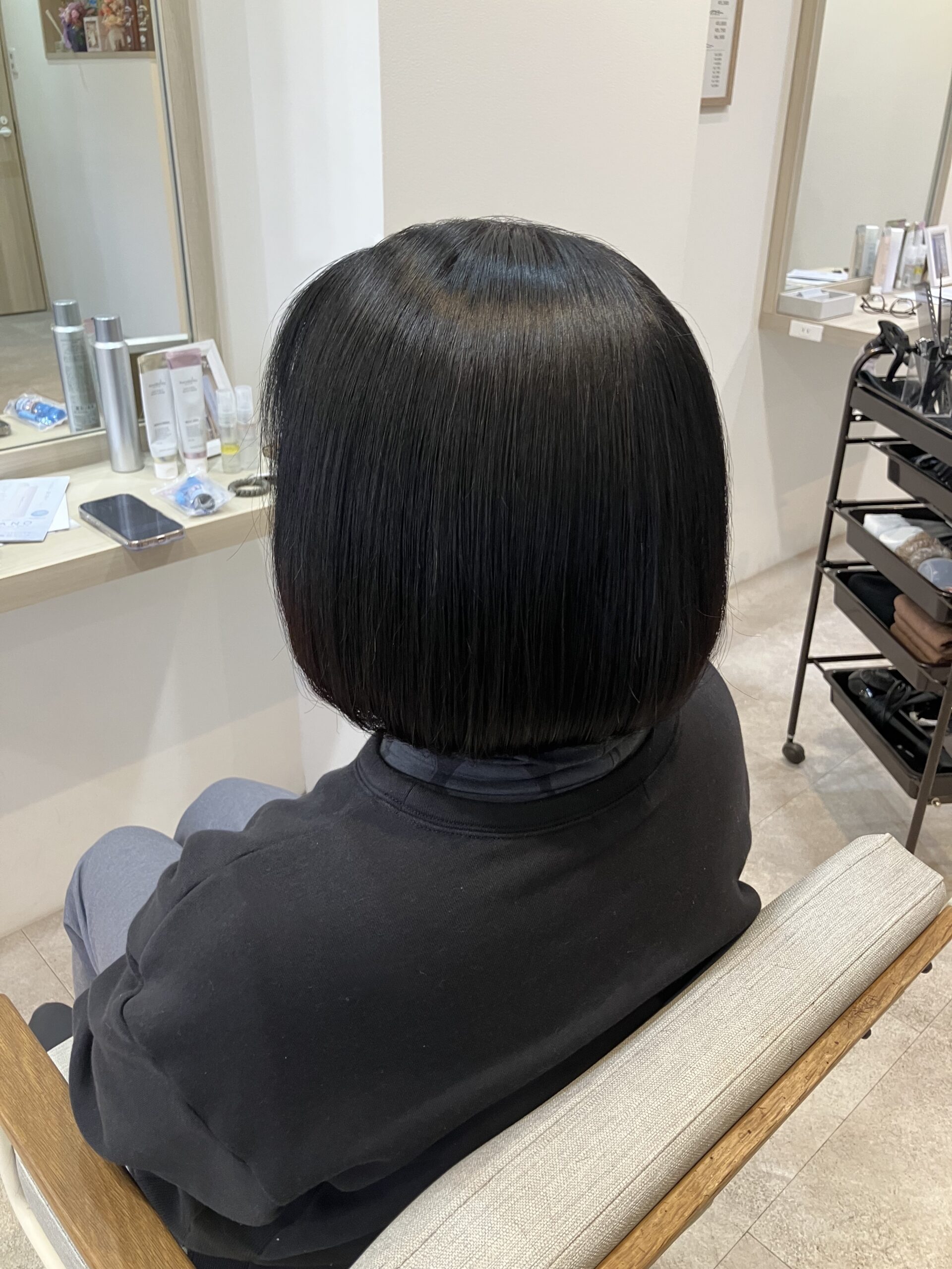 香草カラーとコアミートリートメントで艶感 狭山市柏原美容室warawa(わらわ)