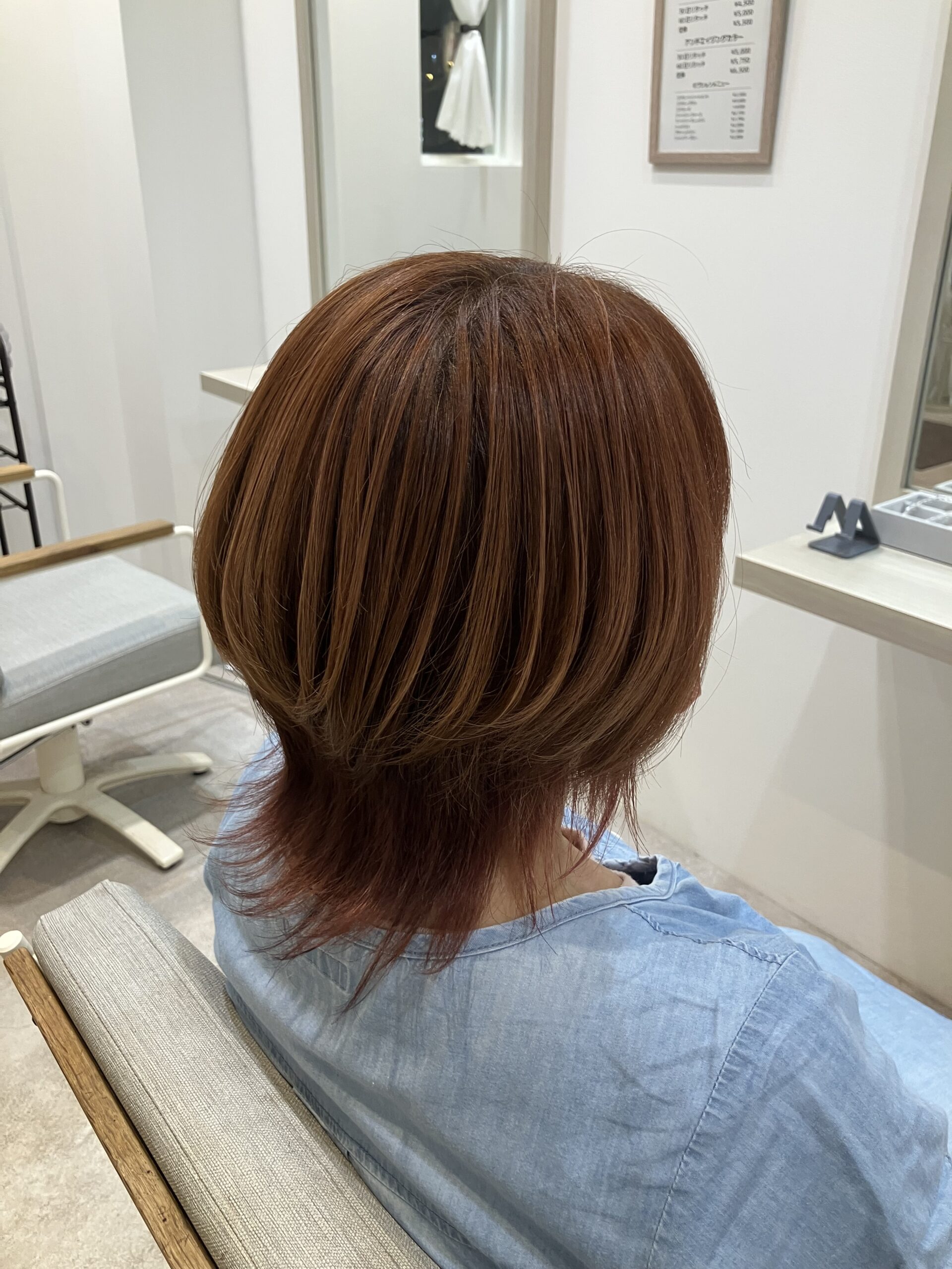 春色ハイライト風インナーカラー 狭山市柏原美容室warawa(わらわ)