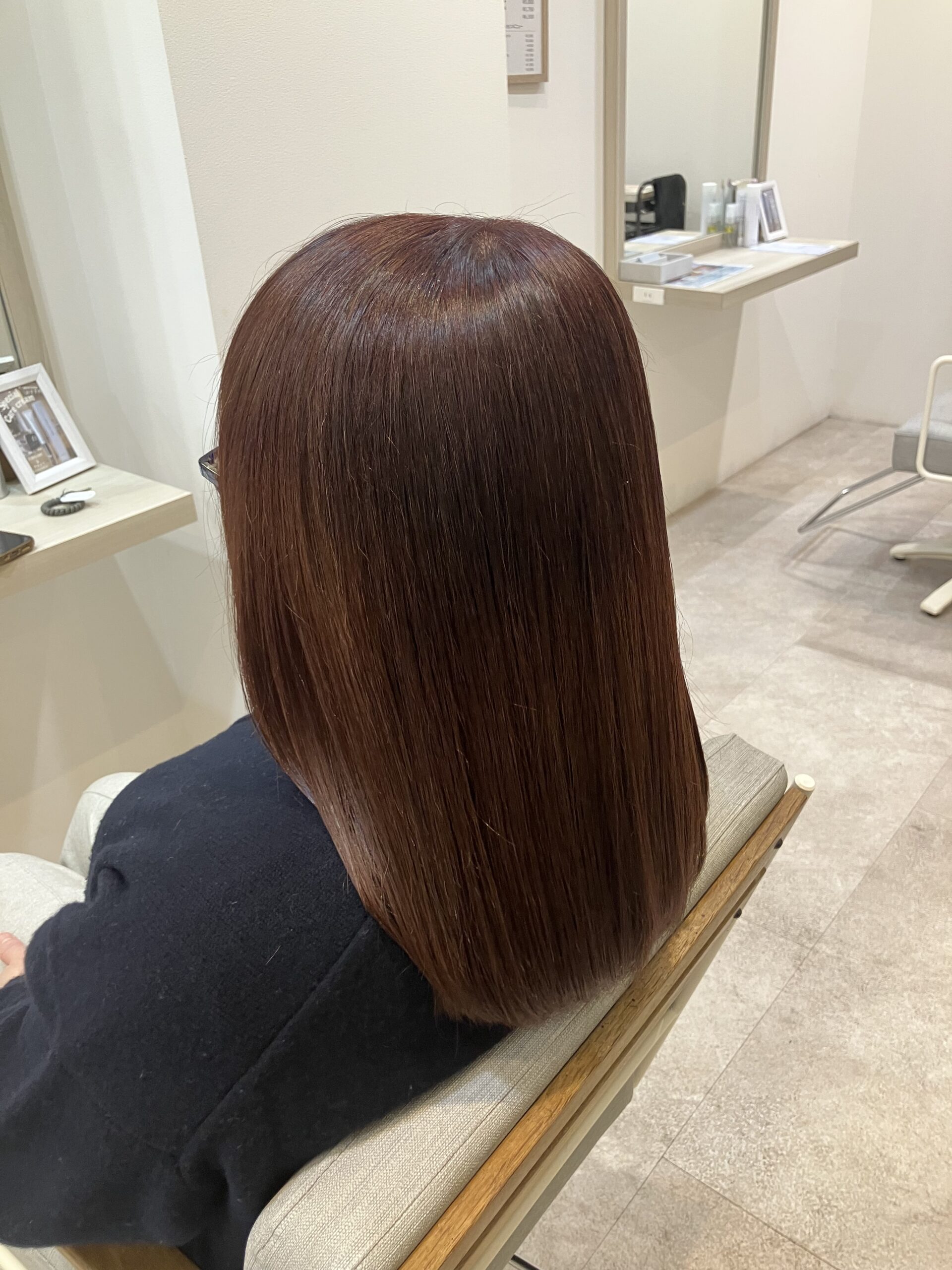 大人気ボルドー系統　狭山市柏原美容室warawa(わらわ)